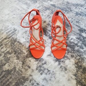 New Antonio Melani Orange Sandals with Stiletto Heel